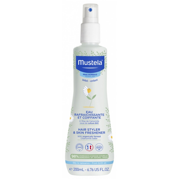 Eau Rafraîchissante et Coiffante à l'Eau de Camomille Bio, 200ml Mustela - Parashop