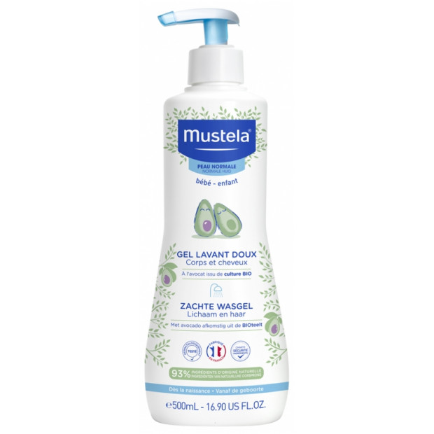 Gel Lavant Doux à l'Avocat, 500ml Mustela - Parashop