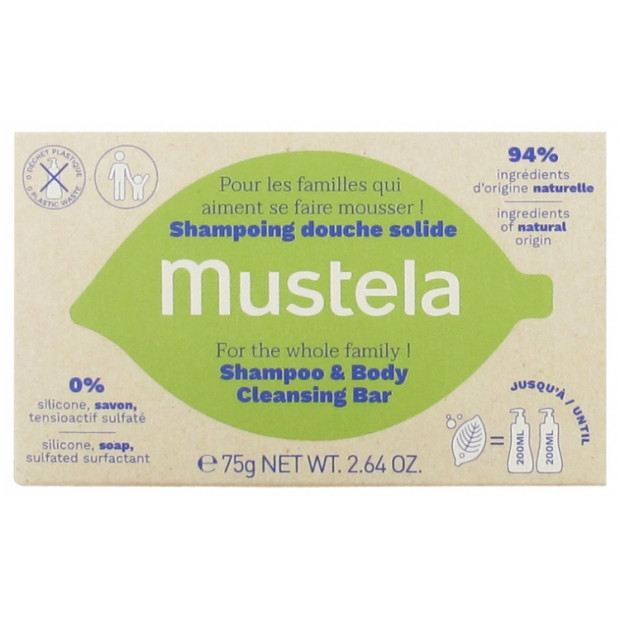 Shampoing Douche Solide, 75g Mustela - Parashop