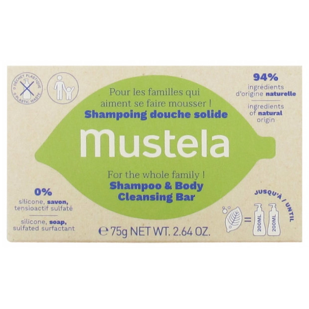 Shampoing Douche Solide, 75g Mustela - Parashop