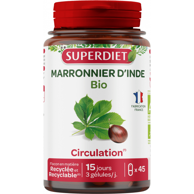 Marronnier d'Inde bio circulation 15 jours, 45 gélules Super Diet - Parashop