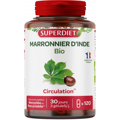 Marronnier d'Inde bio circulation 30 jours, 120 gélules Super Diet - Parashop