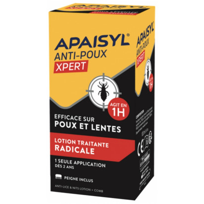 ANTIPOUX XPERT lotion traitante radicale poux et lentes, 100ml + peigne Apaisyl - Parashop