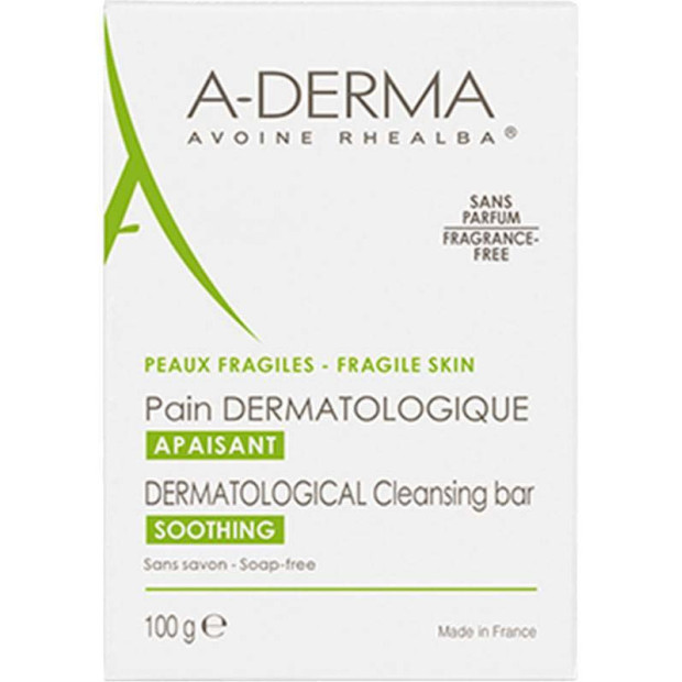 Pain Dermatologique Sans Savon 100 g A-Derma - Parashop