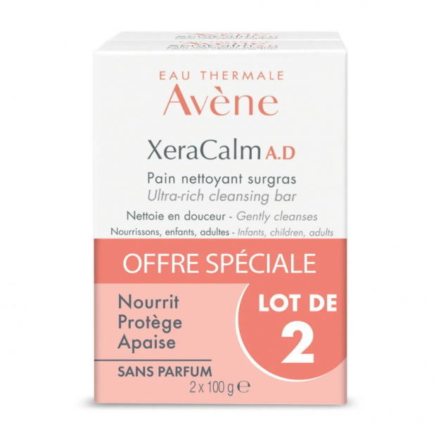 Xeracalm Ad Pain Nettoyant Surgras, Lot 2X100G