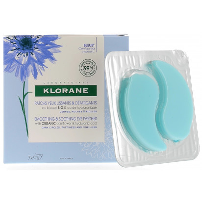 KLORANE Patchs yeux lissants & défatigants au bleuet, 2 sachets