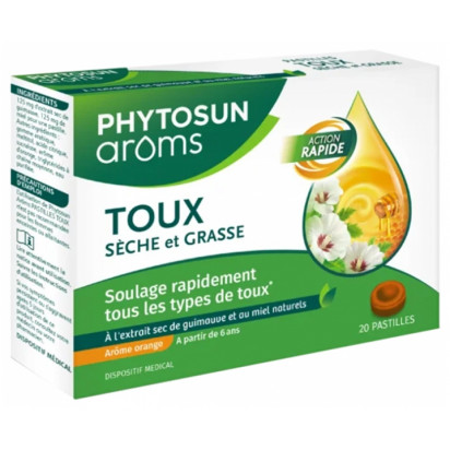 Pastilles Toux Sèche et Grasse, 20 pastilles