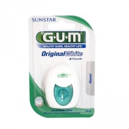 GUM ORIGINAL WHITE Fil Dentaire Cire Fluore, 30m - parashop.com