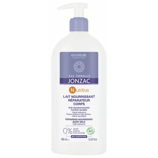 JONZAC NUTRITIVE Lait Nourrissant Réparateur Corps Bio, 400ml | Parashop.com