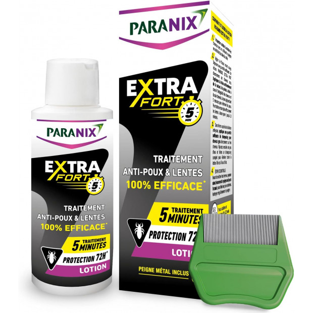 Paranix EXTRA FORT Lotion anti-poux et lentes + peigne 