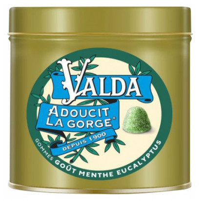 VALDA Gommes Goût Menthe Eucalyptus, 140g | Parashop.com