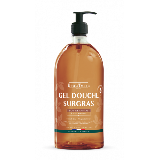 BEAUTERRA Gel douche & Shampoing surgras bois de santal, 1L | Parashop.com