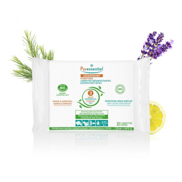 NUXE ASSAINISSANT Lingettes désinfectantes, 32 lingettes