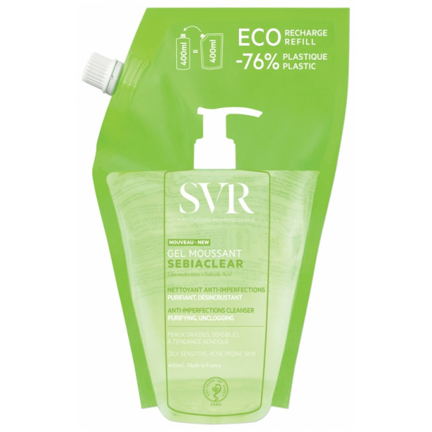 Sebiaclear Gel Moussant Anti-Imperfections Éco-Recharge , 400ml