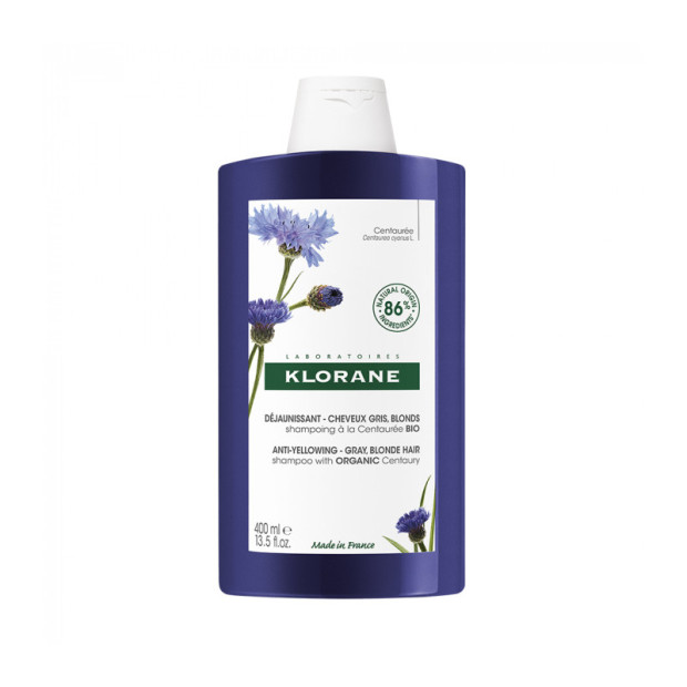 Déjaunissant Shampoing à la Centaurée Bio Cheveux Gris Blonds, 400ml