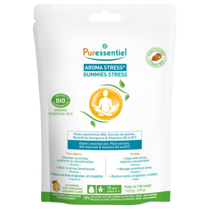 Puressentiel AROMA STRESS Gummies stress sans sucres bio, 45 gummies | Parashop.com