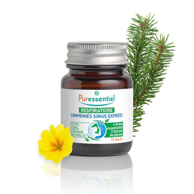 Puressentiel RESPIRATOIRE Sinus Express Respiratoire dès 12 ans, 15 comprimés | Parashop.com