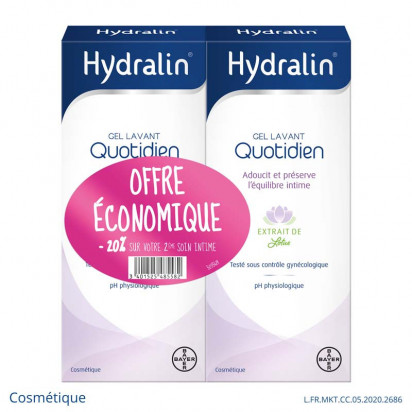 QUOTIDIEN Gel Lavant, 2x200ml Hydralin - Parashop