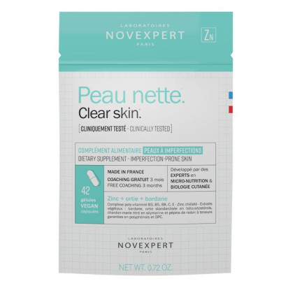 Novexpert PEAU NETTE Complément alimentaire peaux à imperfections, 42 gélules| Parashop.com