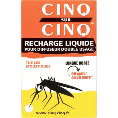 Recharge Liquide pour Diffuseur Double Usage, 35ml Cinq sur Cinq - Parashop