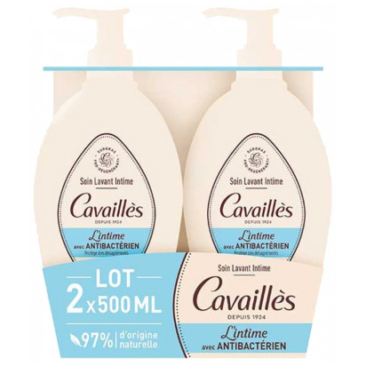 Cavailles L'INTIME Soin Lavant Intime Antibactérien, lot 2x500ml | Parashop.com