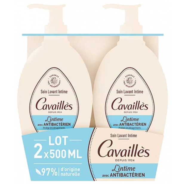 Cavailles L'INTIME Soin Lavant Intime Antibactérien, lot 2x500ml | Parashop.com