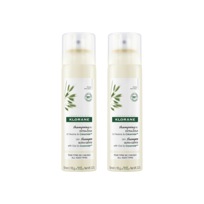 Klorane Shampoing Sec Extra-Doux au Lait d'Avoine & Céramide, lot 2x150ml | Parashop.com