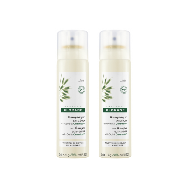 Klorane Shampoing Sec Extra-Doux au Lait d'Avoine & Céramide, lot 2x150ml | Parashop.com