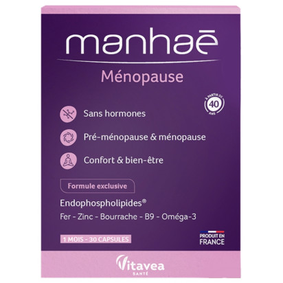 Manhaé, Féminité et Ménopause sans Hormones sans Soja, 30 Caps