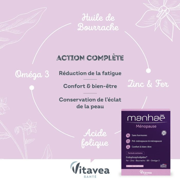 MANHAE Menopause Sans Hormones, 1 mois - 30 capsules