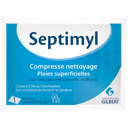 SEPTIMYL Compresses impregnées chlorhexidine, 12x2.5ml