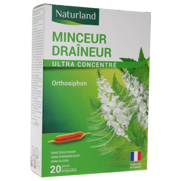 Naturland Minceur draineur Bio, 20 ampoules | Parashop.com