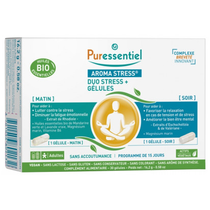 Puressentiel AROMA STRESS Duo Stress + Gélules, 30 Gélules | Parashop.com