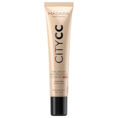 MADARA CITY CC Hyaluronic Anti-pollution CC Crème SPF15 teinte TAN, 40ml | Parashop.com