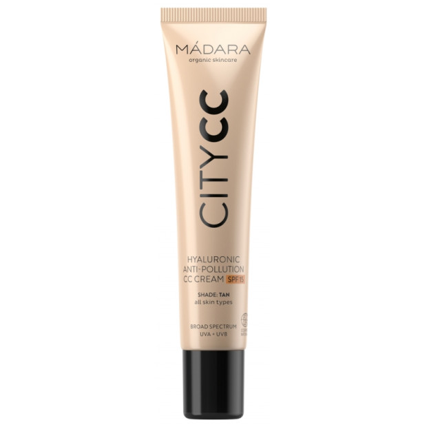 MADARA CITY CC Hyaluronic Anti-pollution CC Crème SPF15 teinte TAN, 40ml | Parashop.com