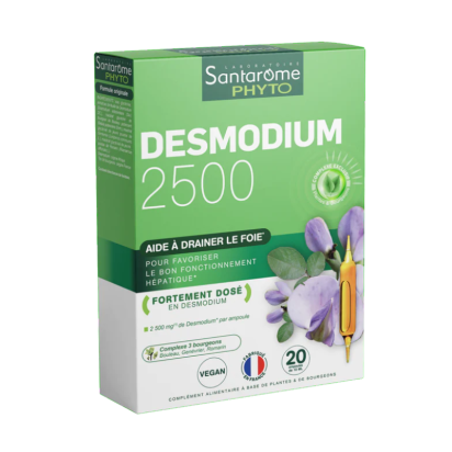 DESMODIUM 2500 Détoxifiant du foie, 20 ampoules Santarôme - Parashop