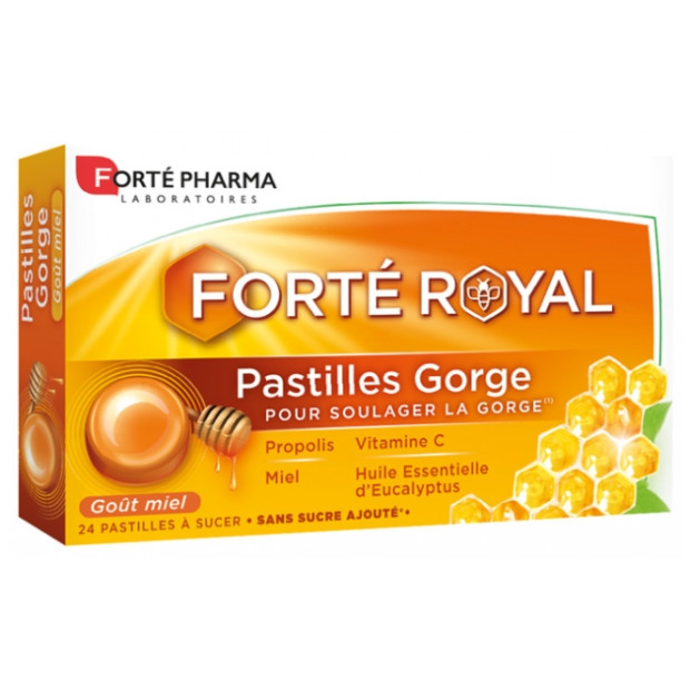 Forte Pharma Pastilles Royales Goût Miel, 24 Pastilles à Sucer | Parashop.com