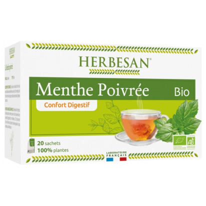 HERBESAN Infusion bio Menthe Poivrée, 20 sachets | Parashop.com