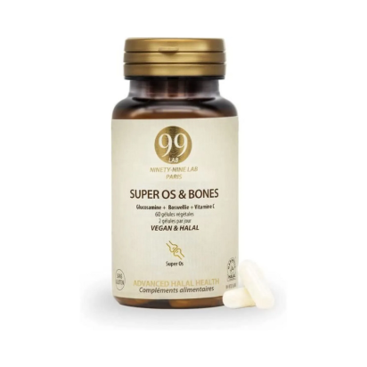 99Lab SUPER OS & BONES Glucosamine Halal, 30 gélules | Parashop.com