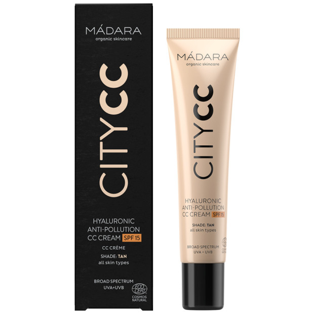 MADARA CITY CC Hyaluronic Anti-pollution CC Crème SPF15 teinte TAN, 40ml | Parashop.com