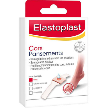 PANSEMENTS PIEDS, 8 pansements Cors Elastoplast - Parashop