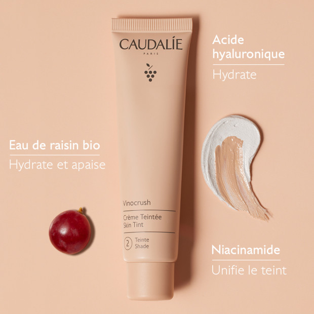 Caudalie VINOCRUSH Crème Teintée Visage Teinte 2, 30ml | Parashop.com