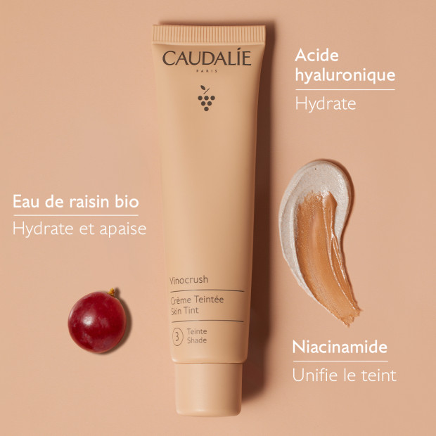 Caudalie VINOCRUSH Crème Teintée Visage Teinte 3, 30ml | Parashop.com