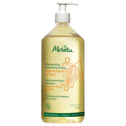 Melvita shampoing Familial Extra-Doux BIO. Fl-pompe 1L | Parashop.com