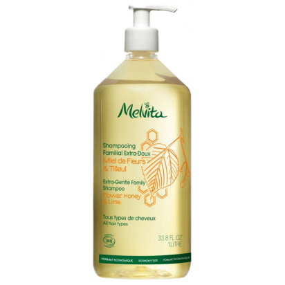 Melvita shampoing Familial Extra-Doux BIO. Fl-pompe 1L | Parashop.com