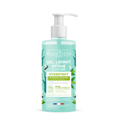 Beauterra Gel Nettoyant Intime Hydratant Aloe Vera et Thé Vert Bio, 500ml | Parashop.com