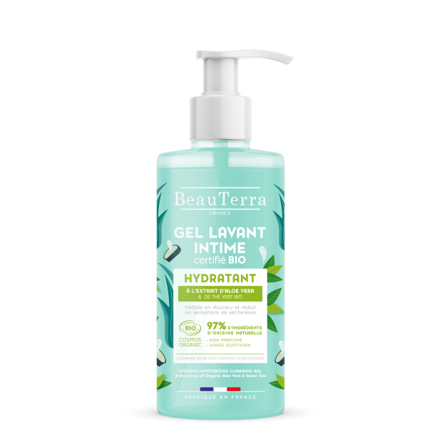 Beauterra Gel Nettoyant Intime Hydratant Aloe Vera et Thé Vert Bio, 500ml | Parashop.com