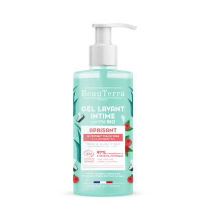 Beauterra Gel Nettoyant Intime Apaisant Aloe Vera et Cranberry Bio, 500ml | Parashop.com