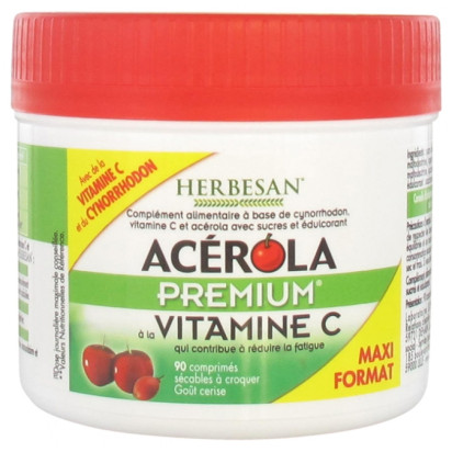 Herbesan Acérola premium vitamine C, 90 comprimés | Parashop.com