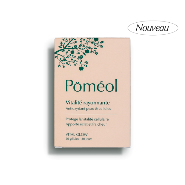 Poméol VITAL GLOW Vitalité antioxydant éclat du teint, 60 gélules | Parashop.com